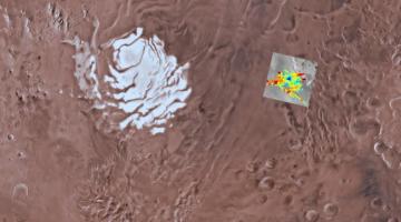 Под Южным полюсом Марса нашли озеро с жидкой водой